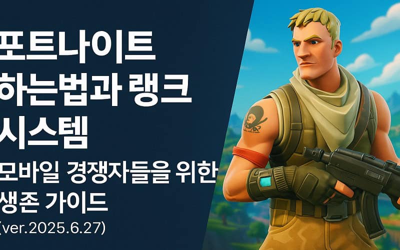 포트나이트 하는법과 랭크 시스템 – 모바일 경쟁자들을 위한 생존 가이드 (ver.2025.6.27) - 경마사이트